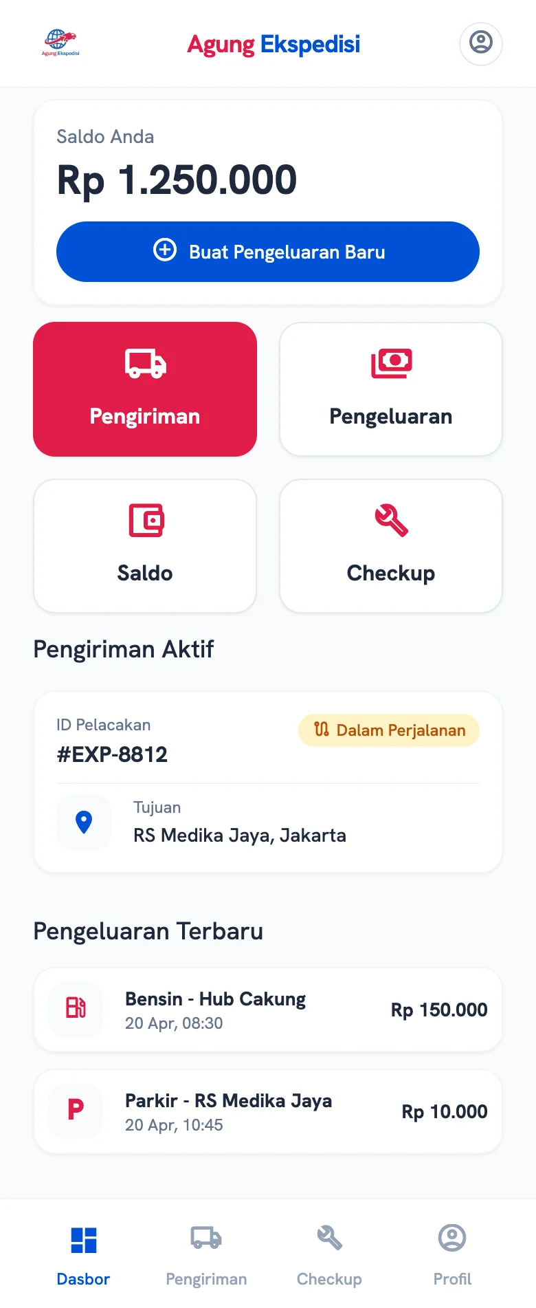 CV. Agung Ekspedisi — Screenshot 2